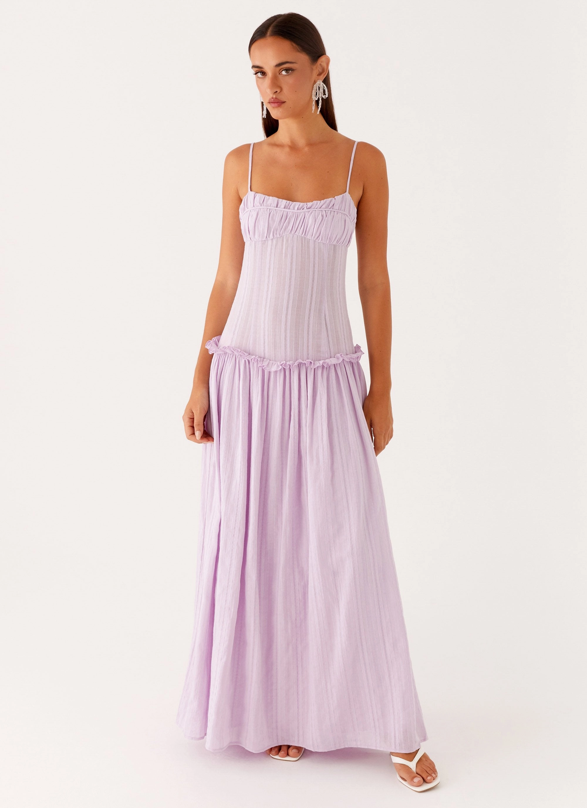 Jacinda Drop Waist Maxi Dress - Lavender Fit Clean