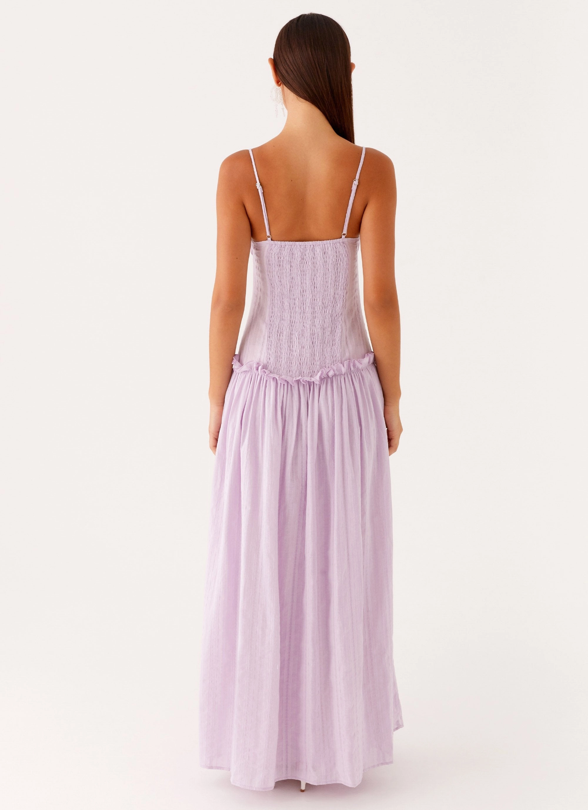 Hip-Flattering Scandi Light Jacinda Drop Waist Maxi Dress - Lavender