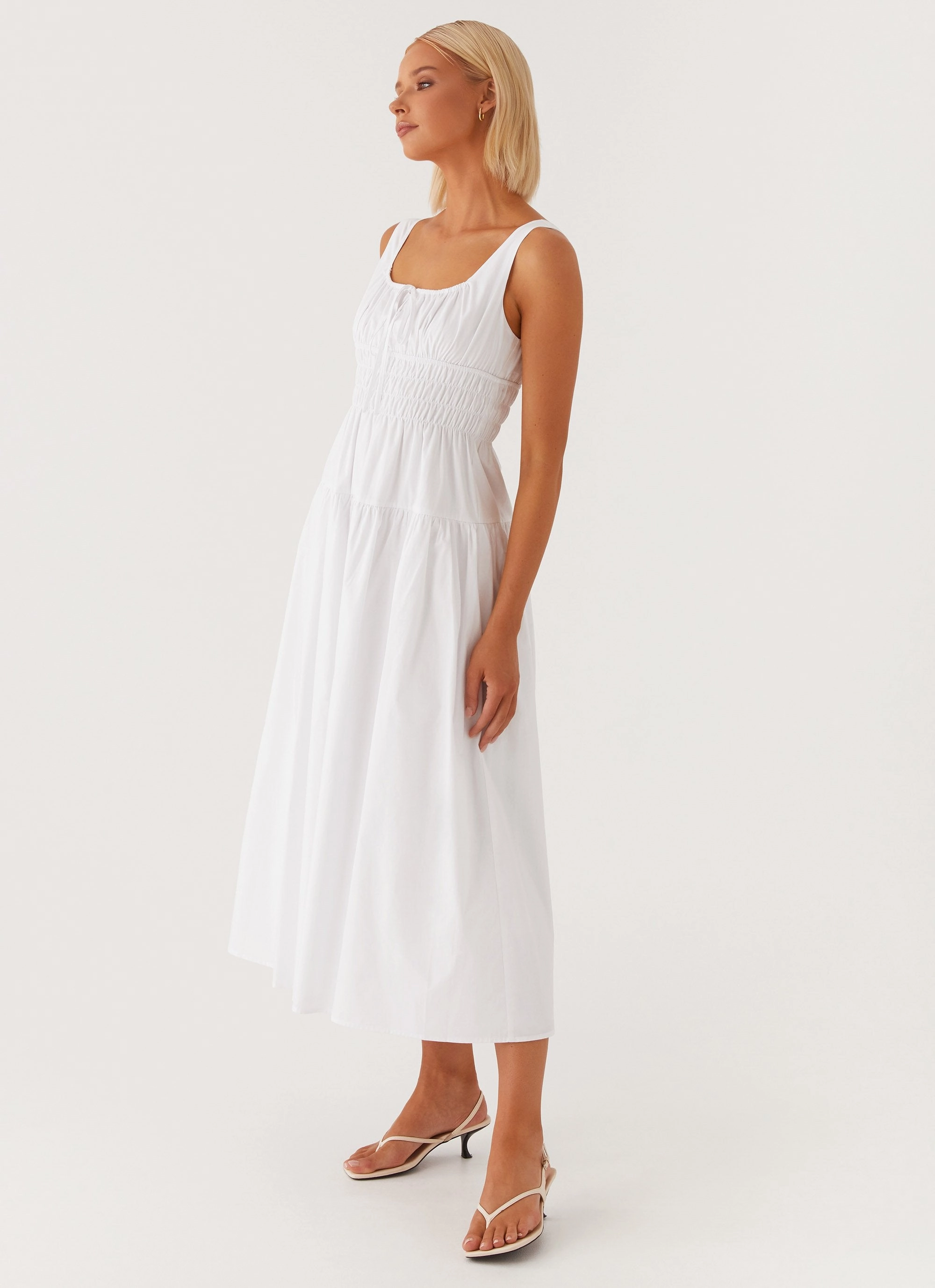 Jacintha Midi Dress - White Perfect Fit Wear
