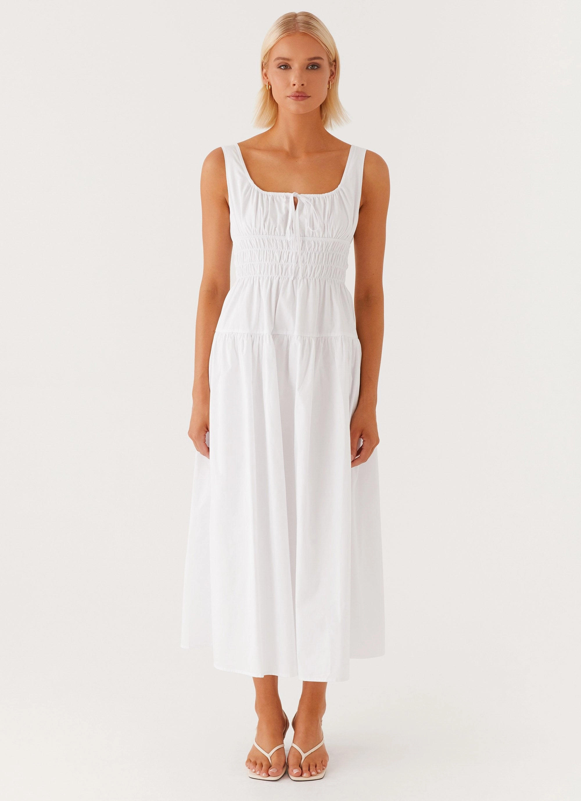 Trendy pick Jacintha Midi Dress - White