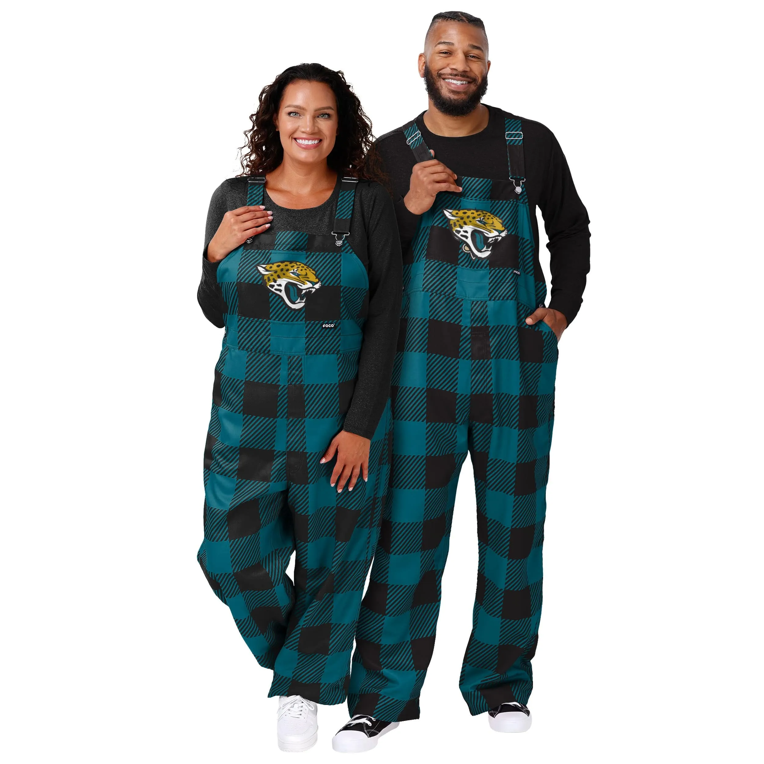 Jacksonville Jaguars NFL Womens Plaid Bib Overalls