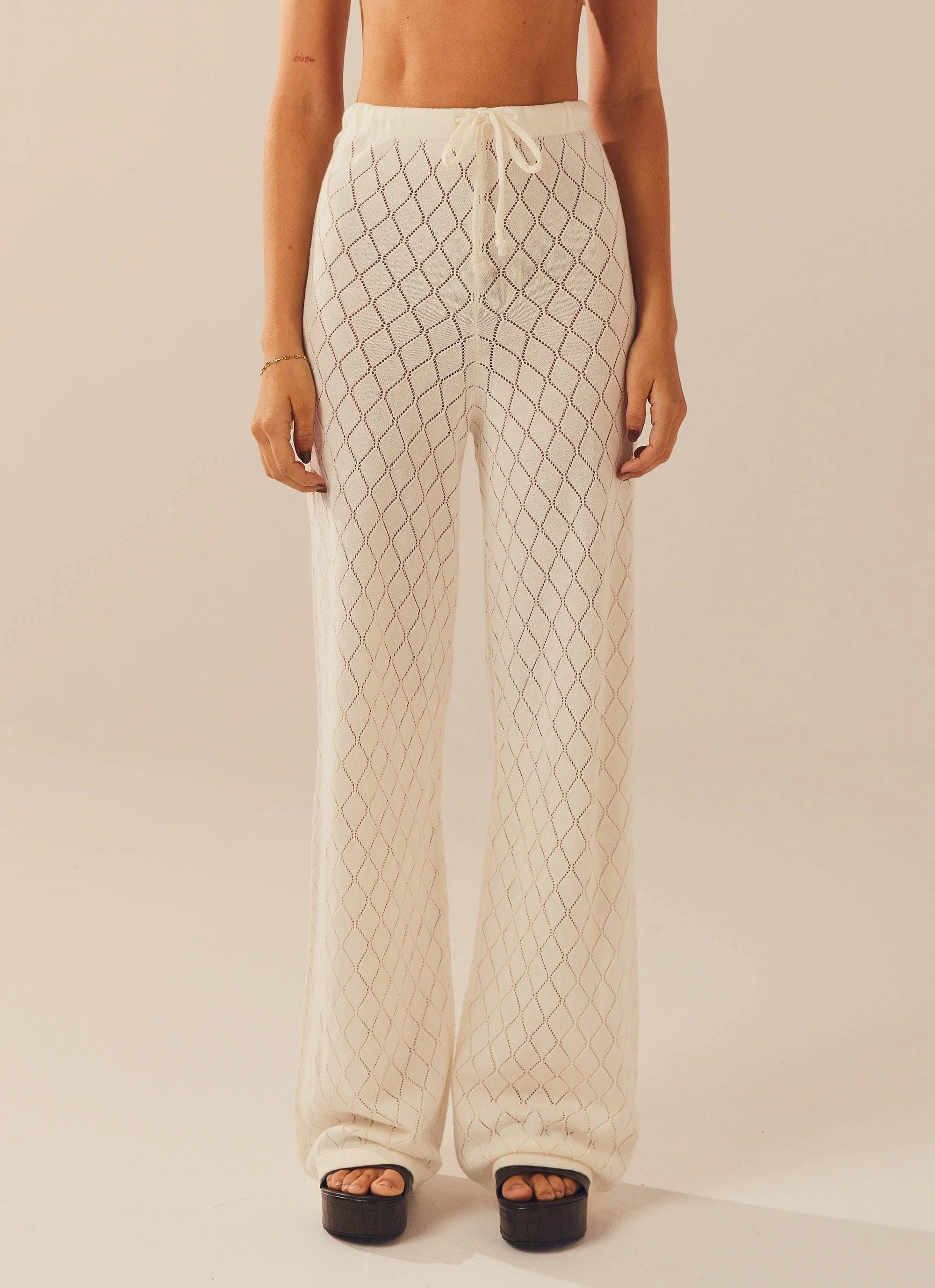 Jaded Knit Pants - White Sand Ultra Flexible