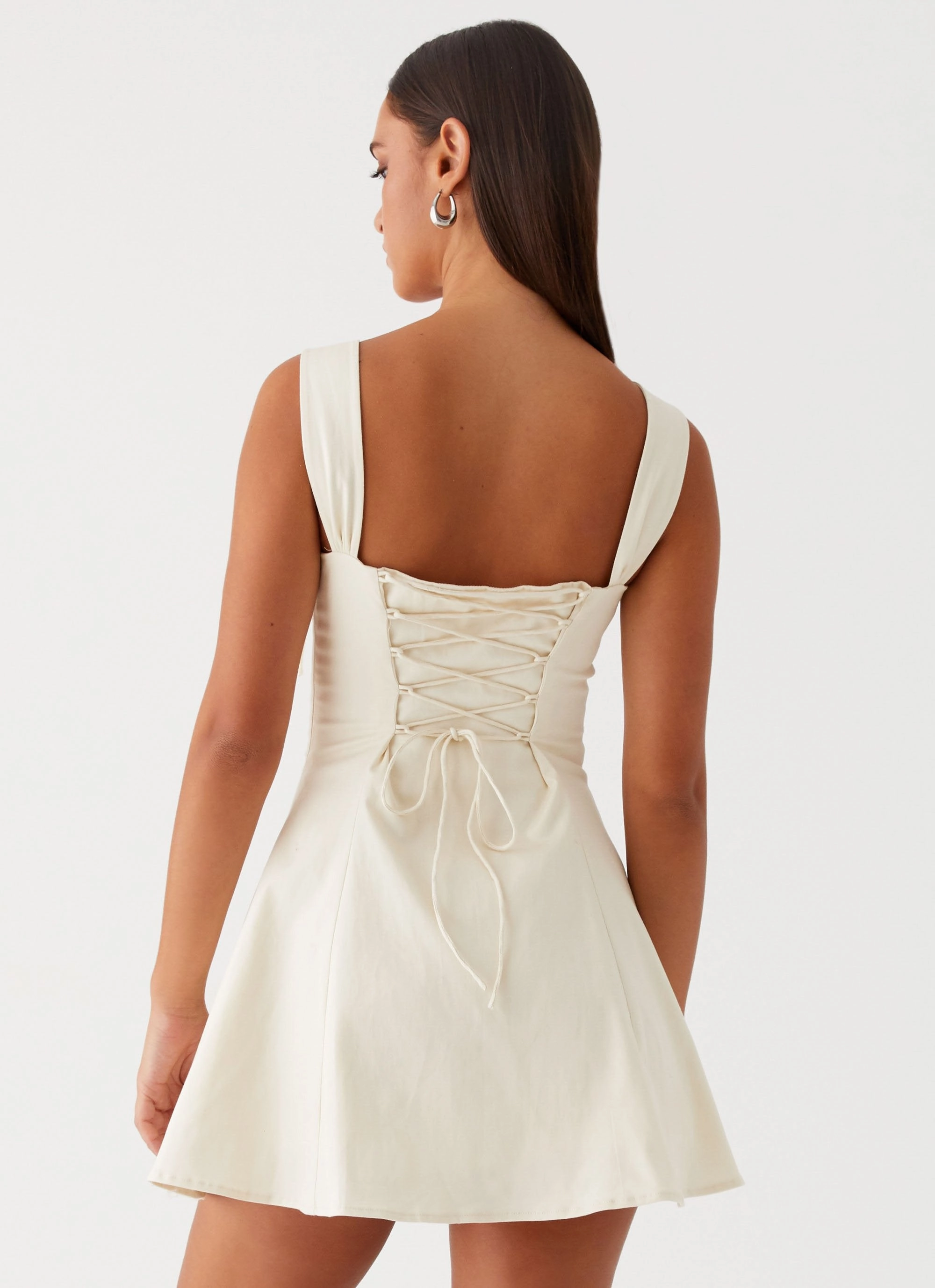 Light Wrap Trendy Piece Jamaya Tie Mini Dress - Ivory