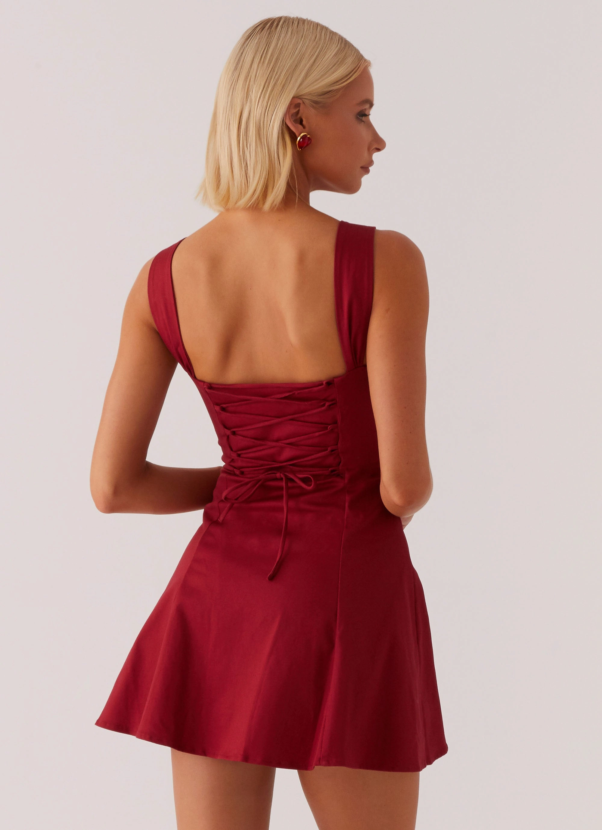 Jamaya Tie Mini Dress - Red Timeless Design Perfect Look