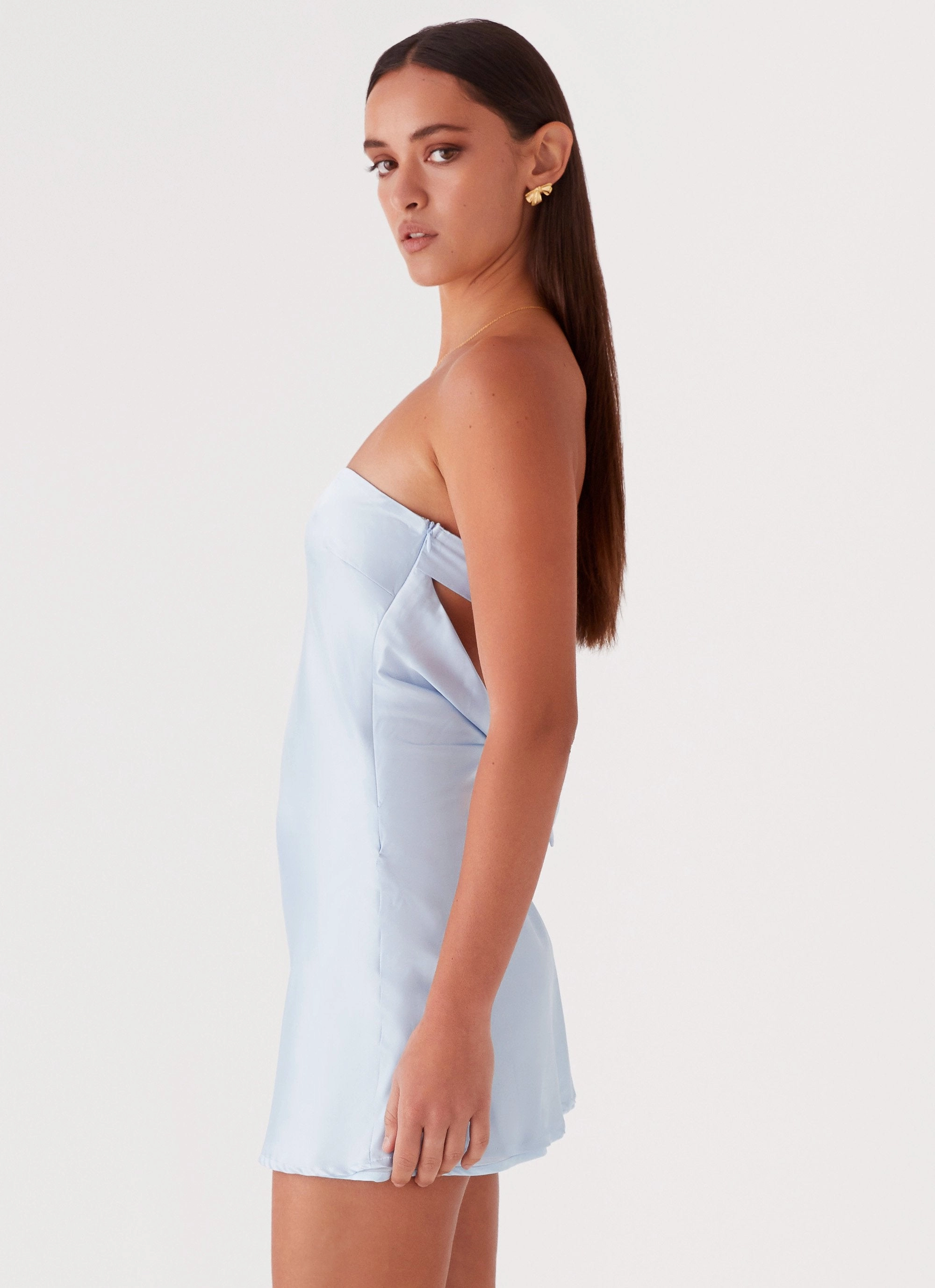 Jamie Satin Mini Dress - Blue Dream Look Modern Layers