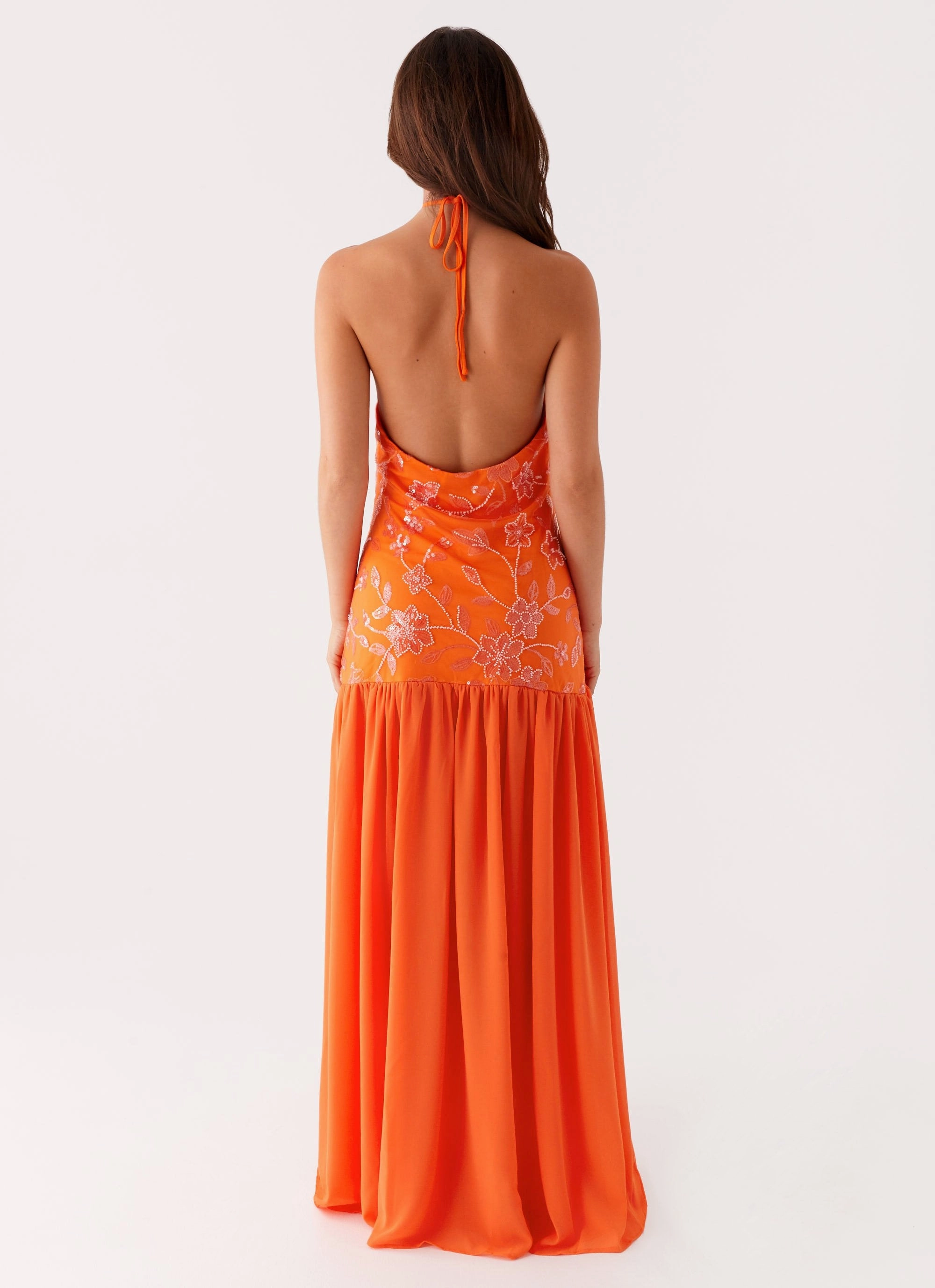 Janelle Beaded Maxi Dress - Orange Smart Layer