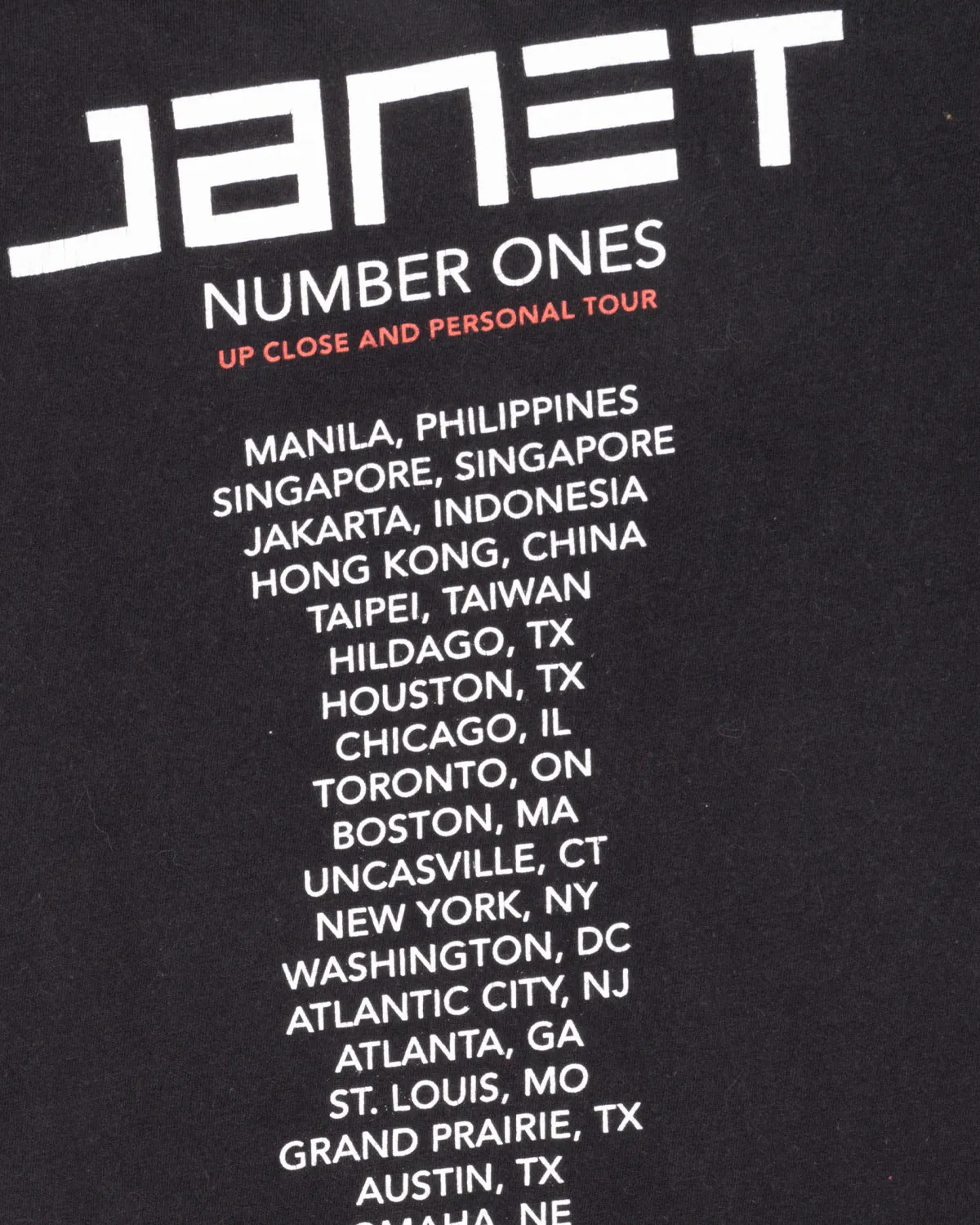 Janet Number Ones tour t-shirt