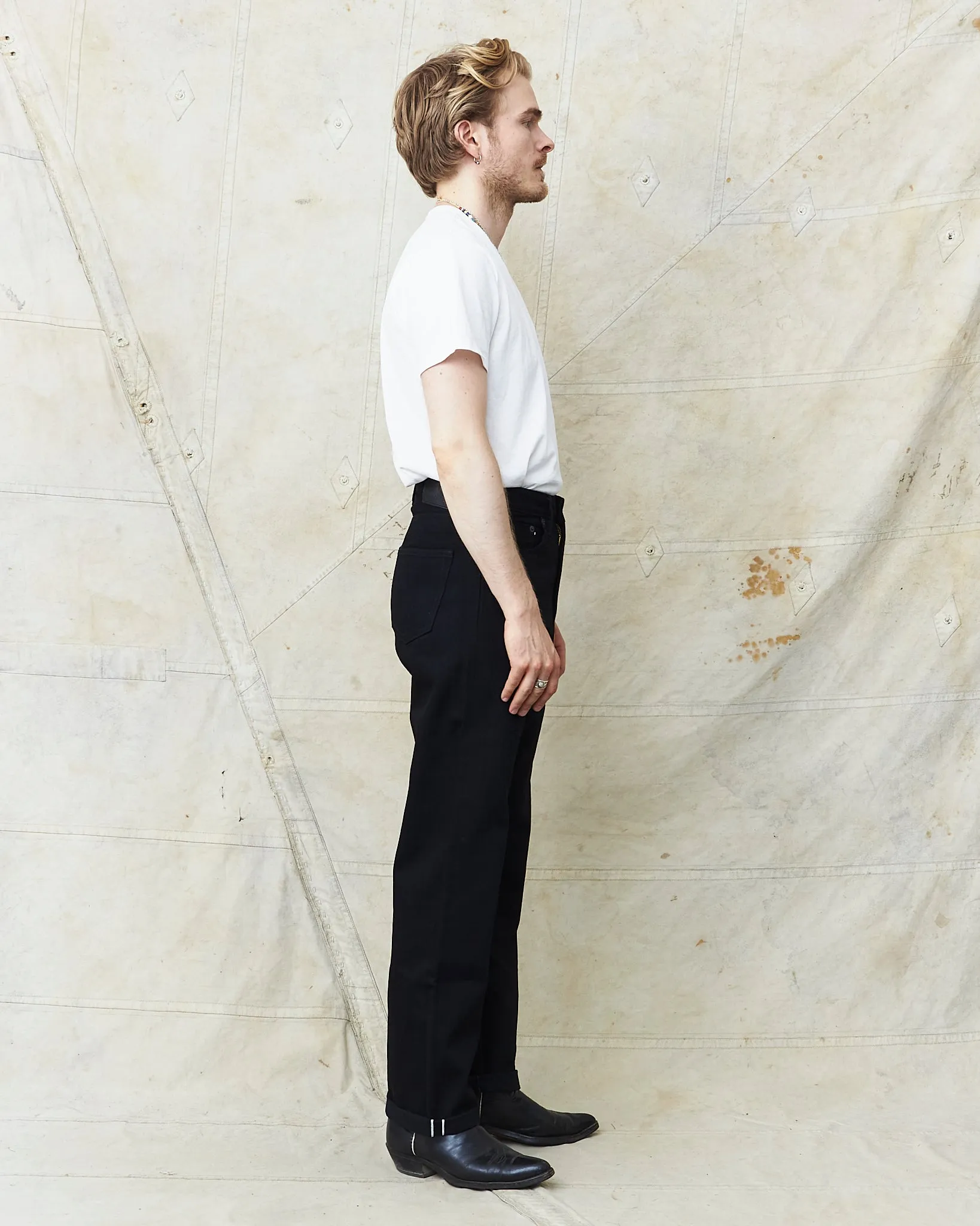 Japan Blue JBJE15143A Circle 14oz Black Straight Loose Fit Jeans
