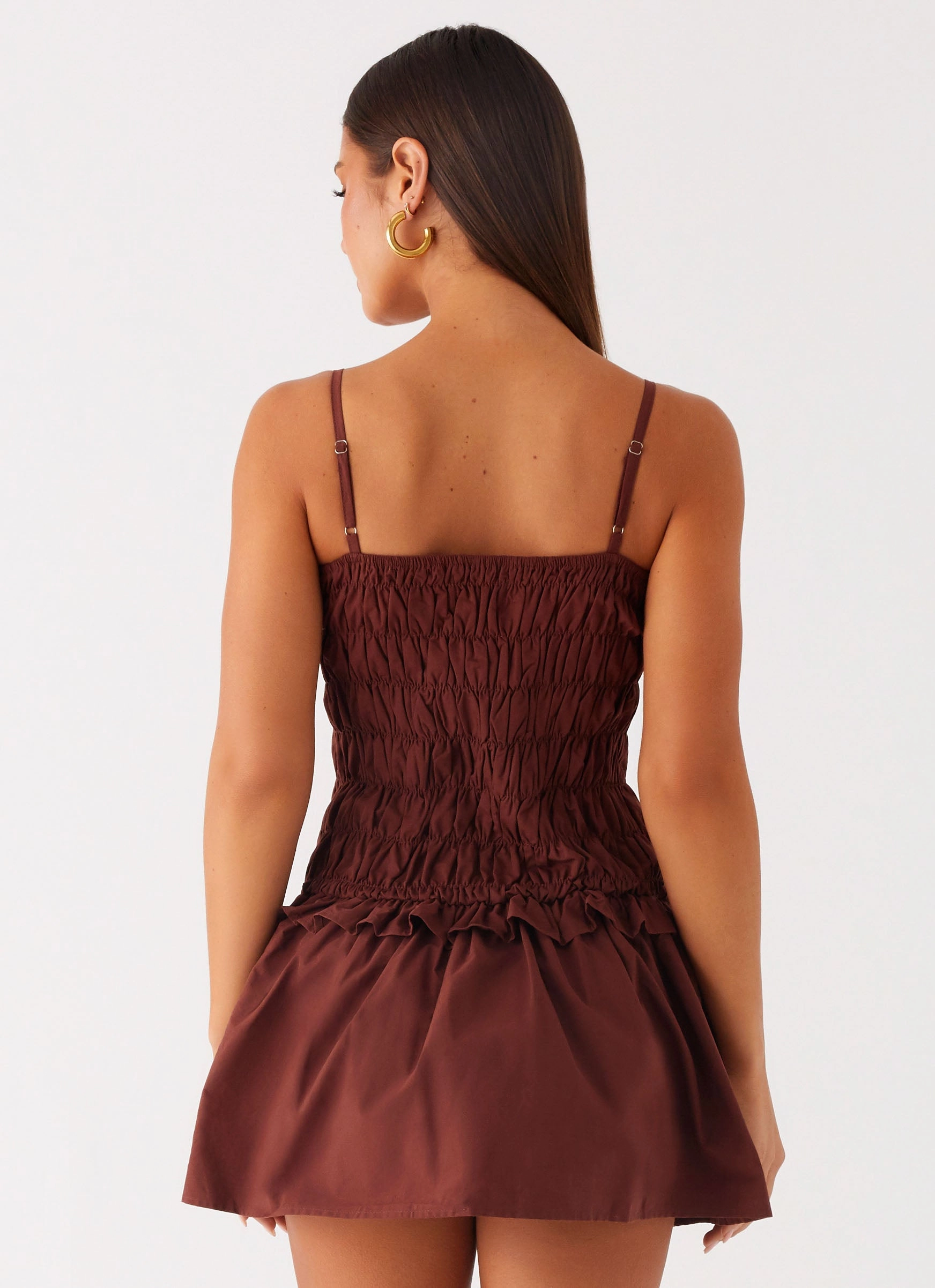 Jaxi Mini Dress - Chocolate Calm Flow