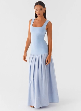 Jaxon Maxi Dress - Blue Effortless Vibe Versatile Look