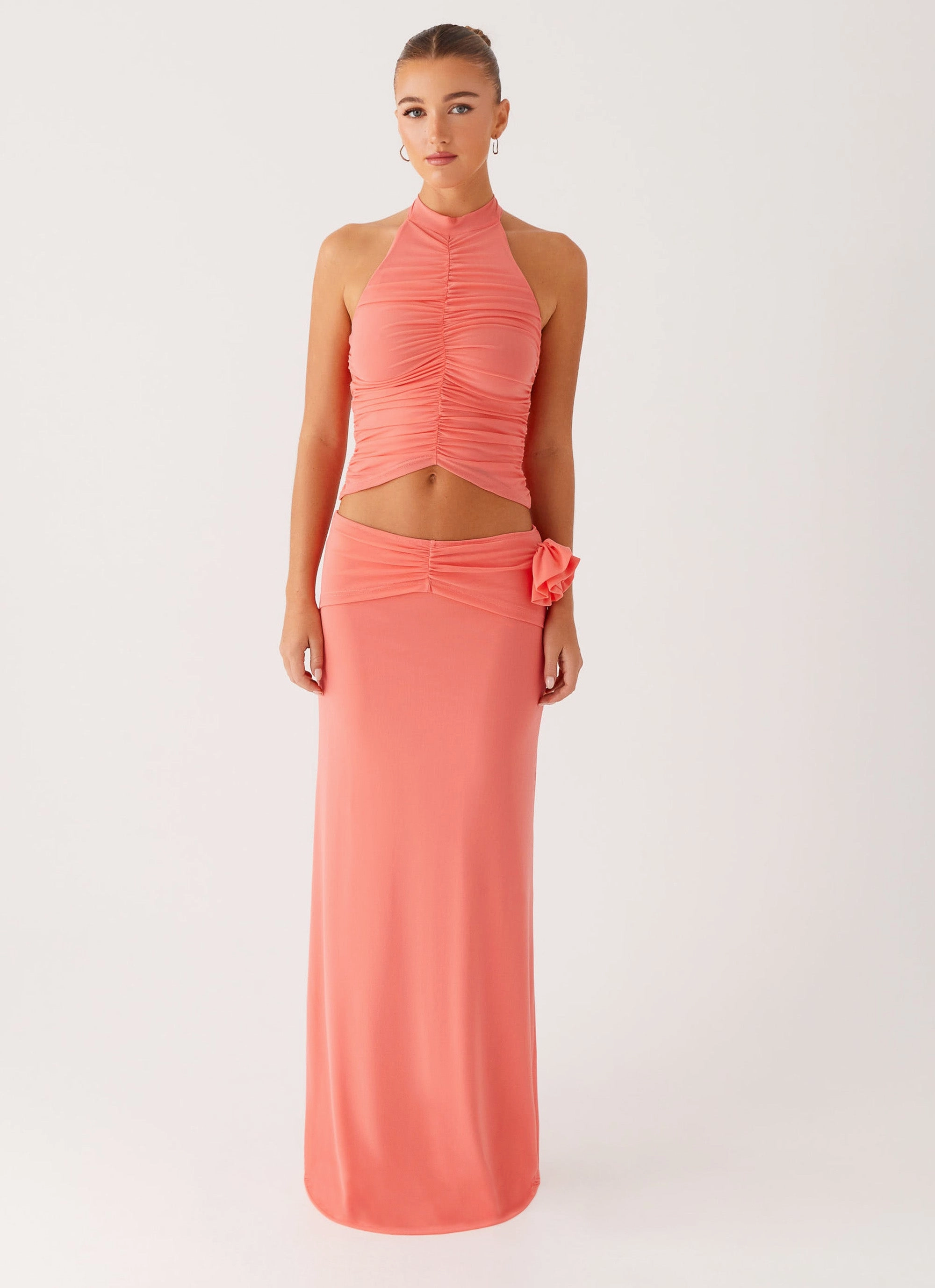 Non Bulk Jayce Maxi Skirt - Salmon