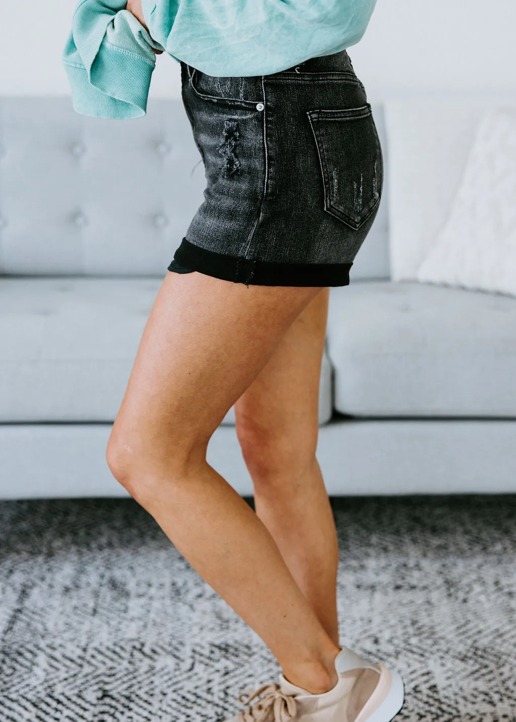 Jaymie Cuffed Denim Shorts