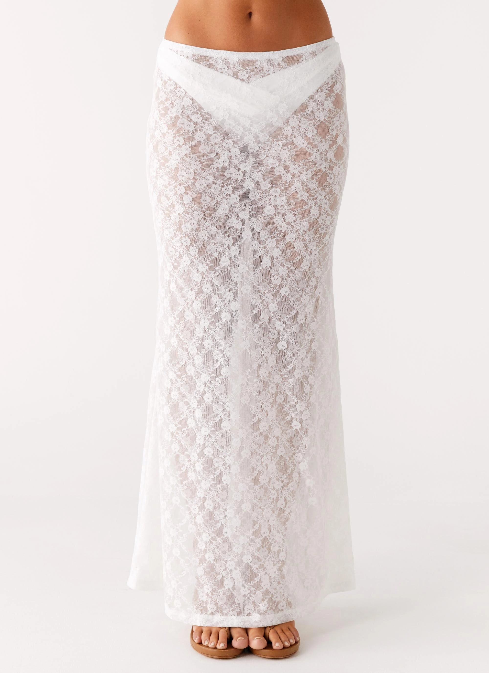 Jaz Lace Maxi Skirt - White Chill Mode Durable Design