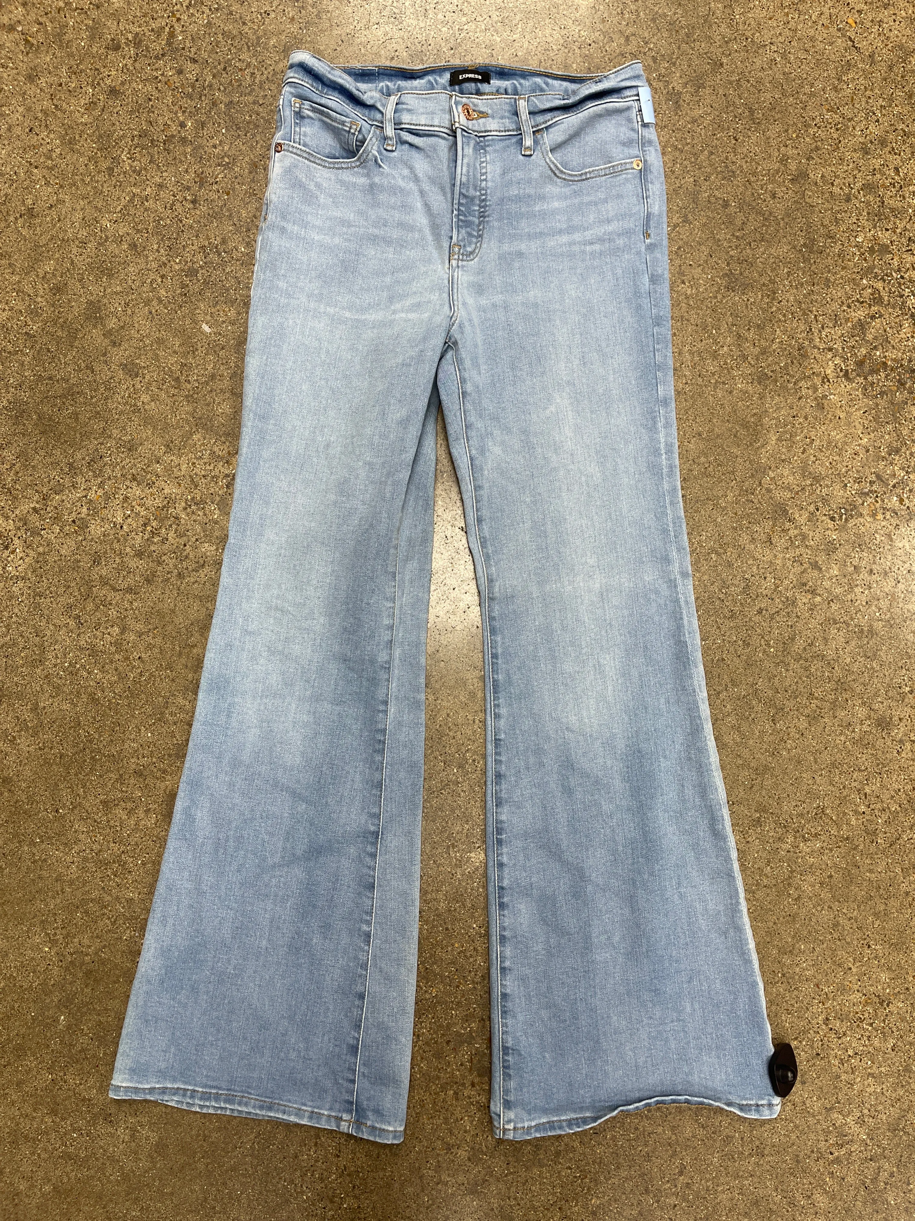 Jeans Flared By Express In Blue Denim, Size:8