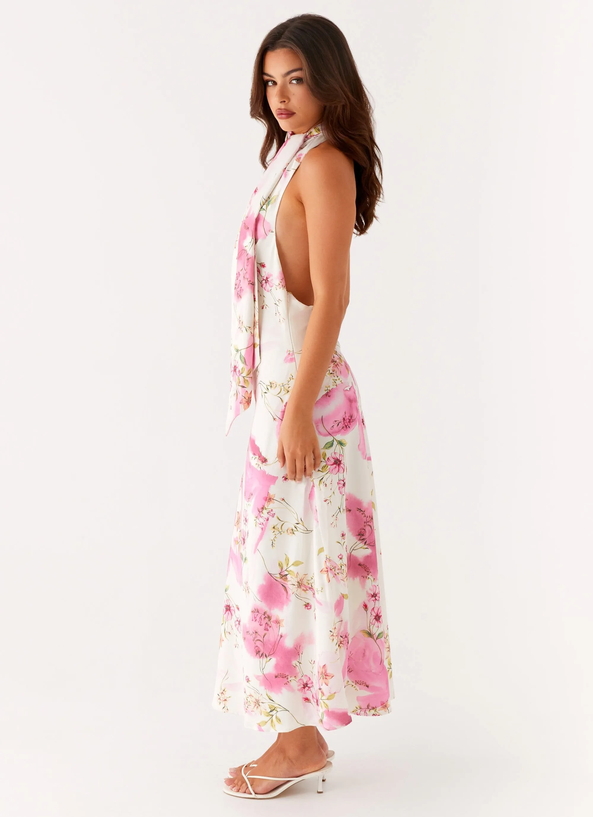 Jensen Midi Dress - Ivory Floral Print Spring Flow