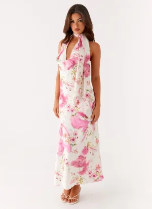 Jensen Midi Dress - Ivory Floral Print Sleek Silhouette
