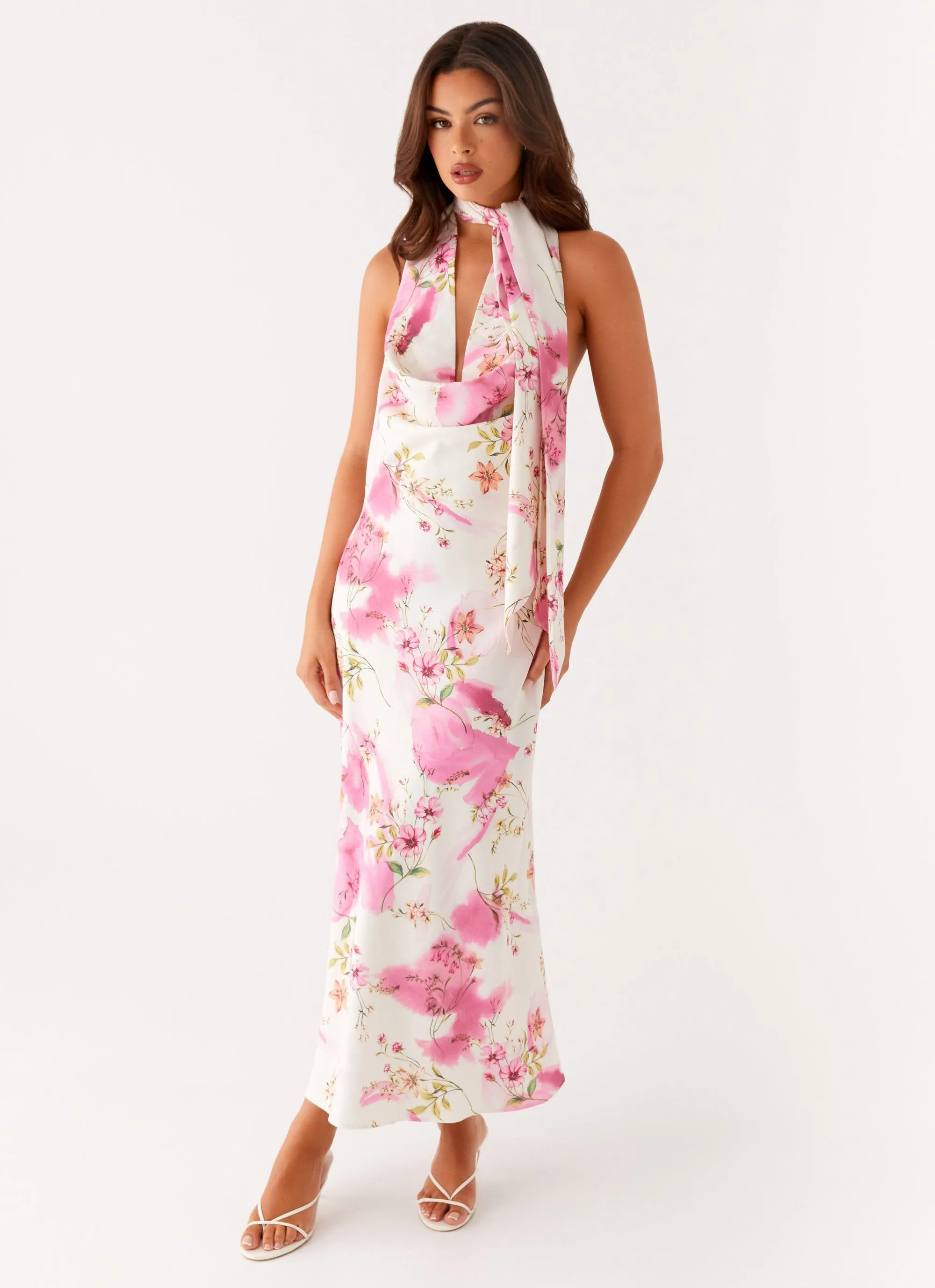 Photo Light Mini-Length Jensen Midi Dress - Ivory Floral Print