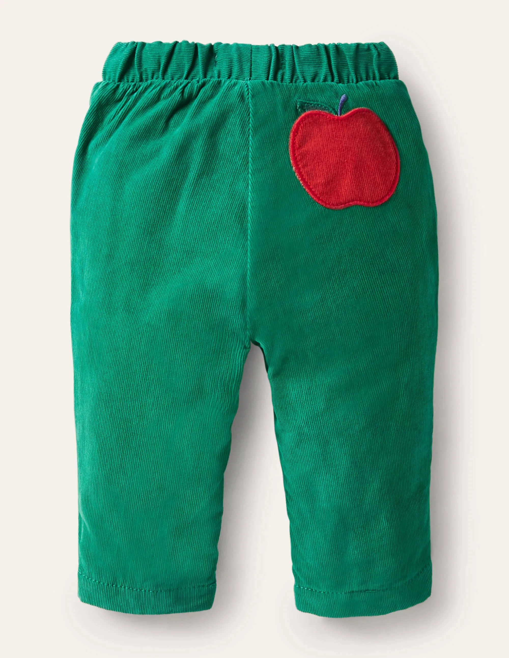 Jersey-lined Cord Trousers-Highland Green