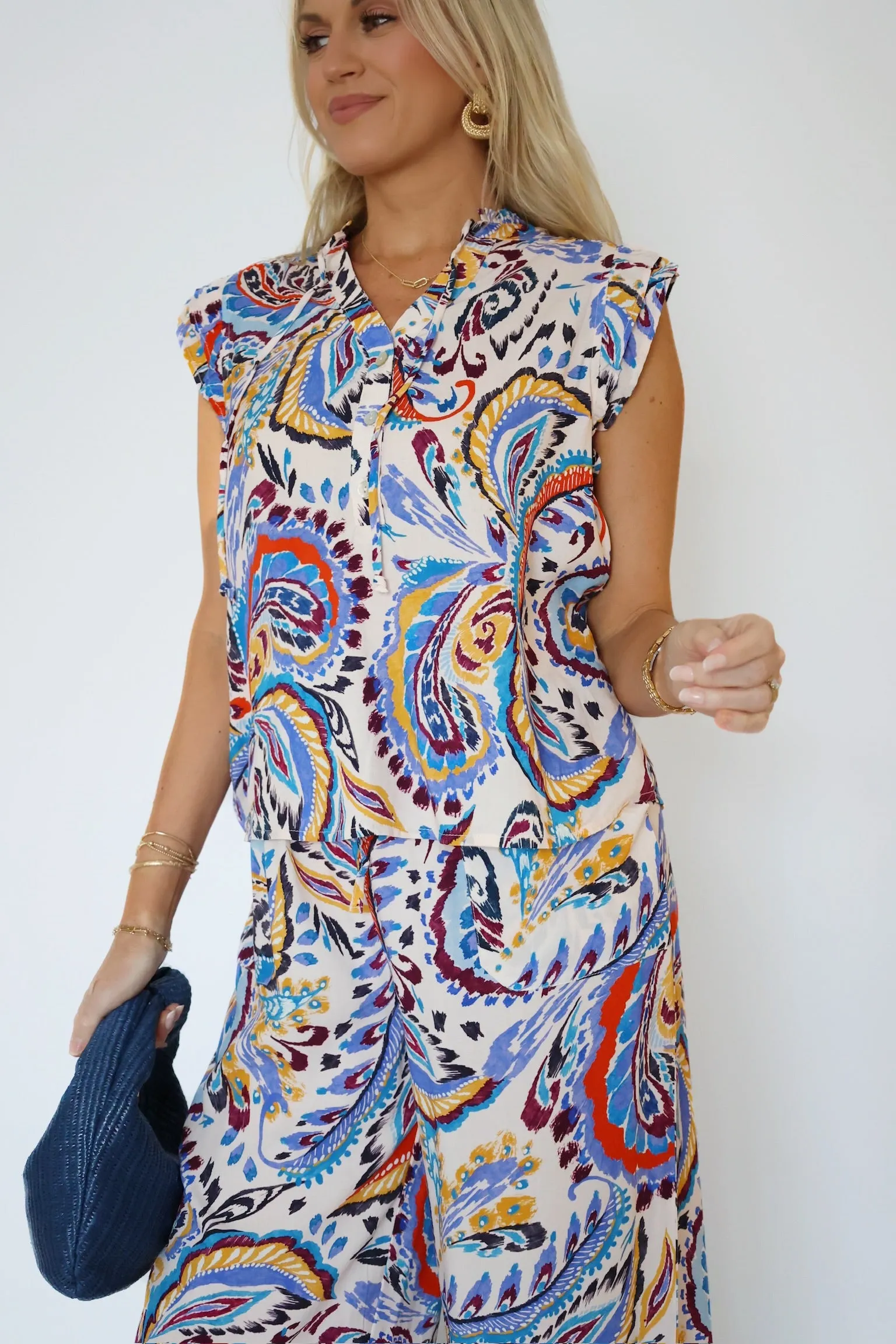 LightweightTexture Double Layered Hem Reinforcement Jinora Top (FINAL SALE)