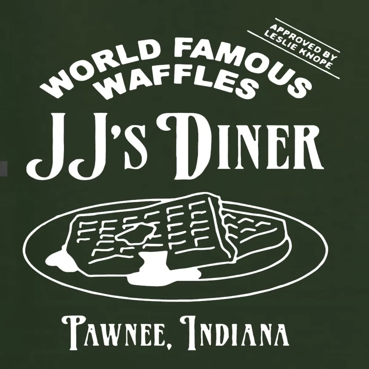 JJ's Diner Indiana World Famous Waffles by Leslie Pop Culture Unisex Crewneck Graphic Sweatshirt