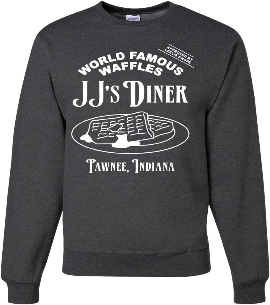 JJ's Diner Indiana World Famous Waffles by Leslie Pop Culture Unisex Crewneck Graphic Sweatshirt