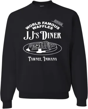 JJ's Diner Indiana World Famous Waffles by Leslie Pop Culture Unisex Crewneck Graphic Sweatshirt