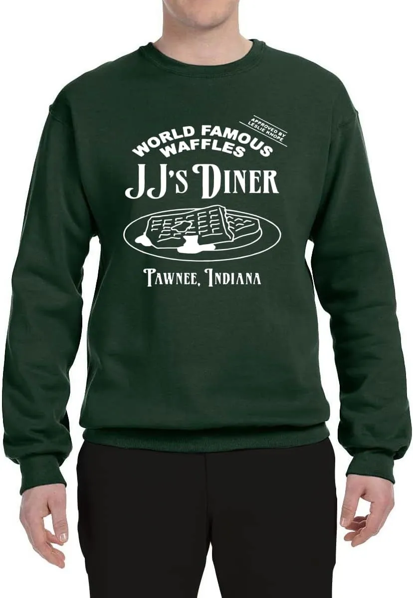 JJ's Diner Indiana World Famous Waffles by Leslie Pop Culture Unisex Crewneck Graphic Sweatshirt