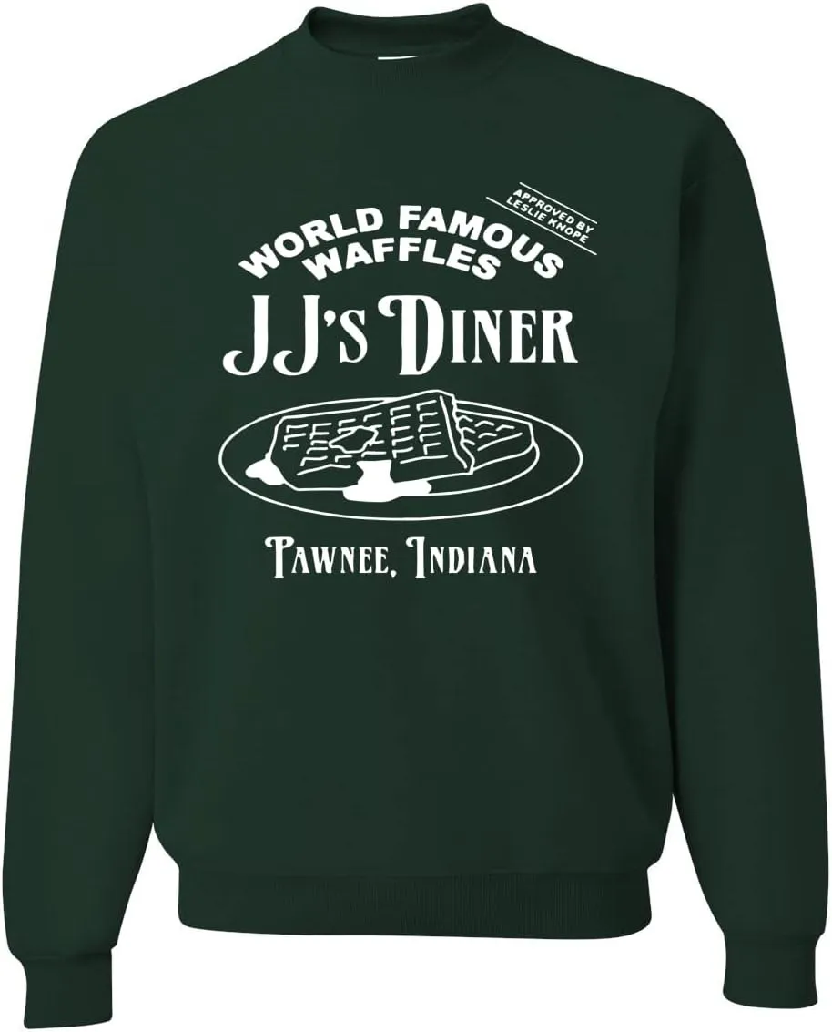 JJ's Diner Indiana World Famous Waffles by Leslie Pop Culture Unisex Crewneck Graphic Sweatshirt