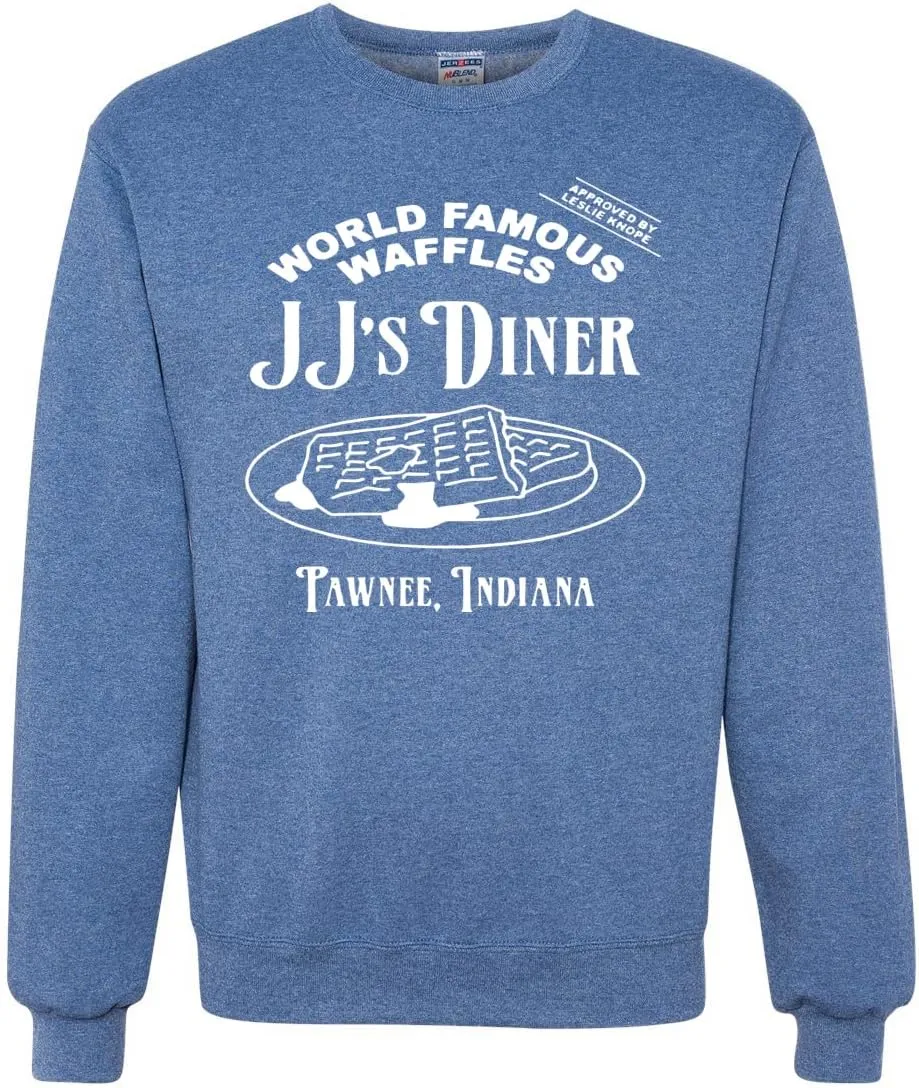 JJ's Diner Indiana World Famous Waffles by Leslie Pop Culture Unisex Crewneck Graphic Sweatshirt