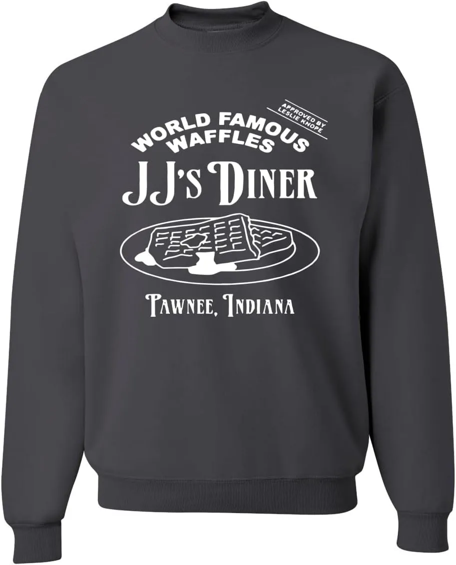 JJ's Diner Indiana World Famous Waffles by Leslie Pop Culture Unisex Crewneck Graphic Sweatshirt