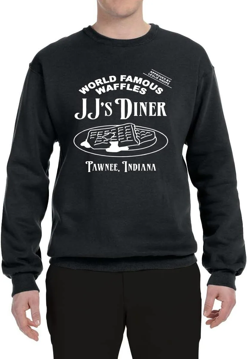JJ's Diner Indiana World Famous Waffles by Leslie Pop Culture Unisex Crewneck Graphic Sweatshirt