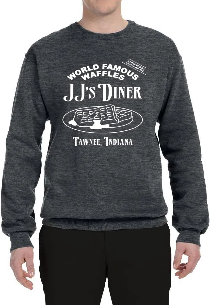JJ's Diner Indiana World Famous Waffles by Leslie Pop Culture Unisex Crewneck Graphic Sweatshirt