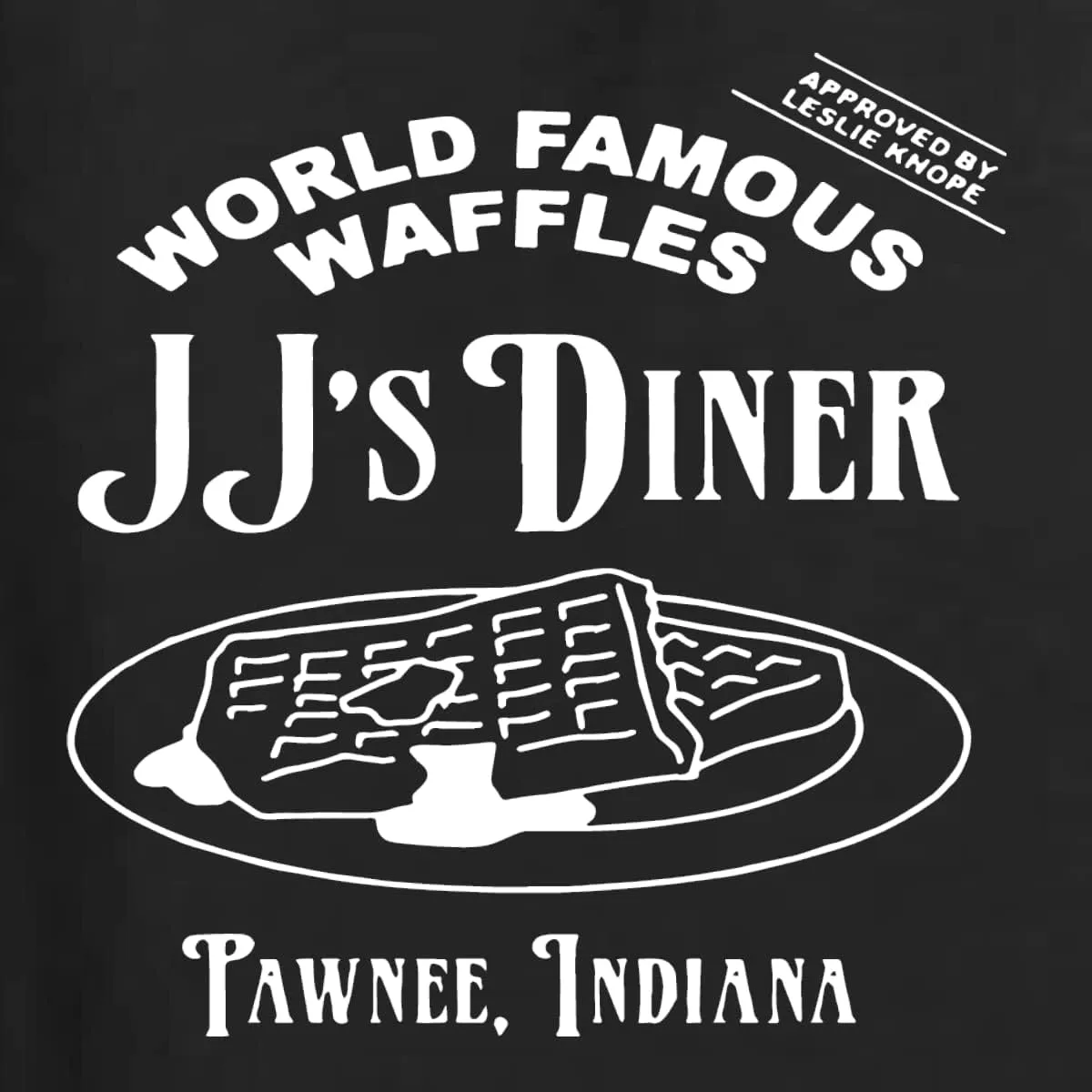 JJ's Diner Indiana World Famous Waffles by Leslie Pop Culture Unisex Crewneck Graphic Sweatshirt