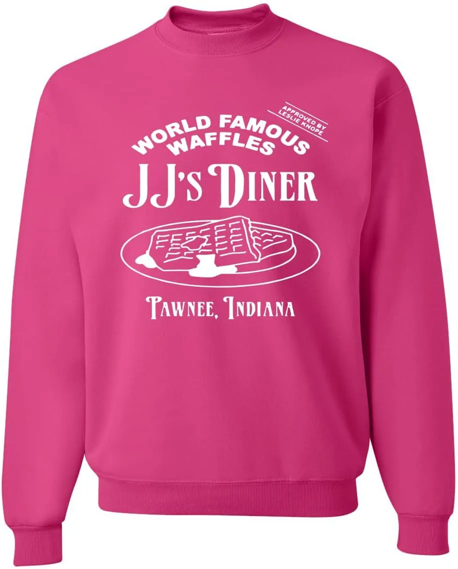 JJ's Diner Indiana World Famous Waffles by Leslie Pop Culture Unisex Crewneck Graphic Sweatshirt