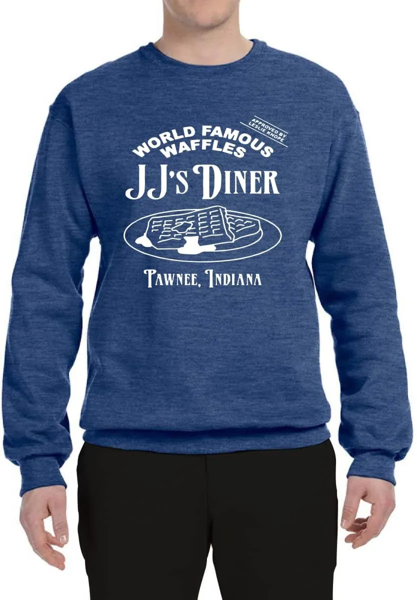 JJ's Diner Indiana World Famous Waffles by Leslie Pop Culture Unisex Crewneck Graphic Sweatshirt