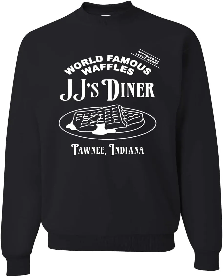 JJ's Diner Indiana World Famous Waffles by Leslie Pop Culture Unisex Crewneck Graphic Sweatshirt