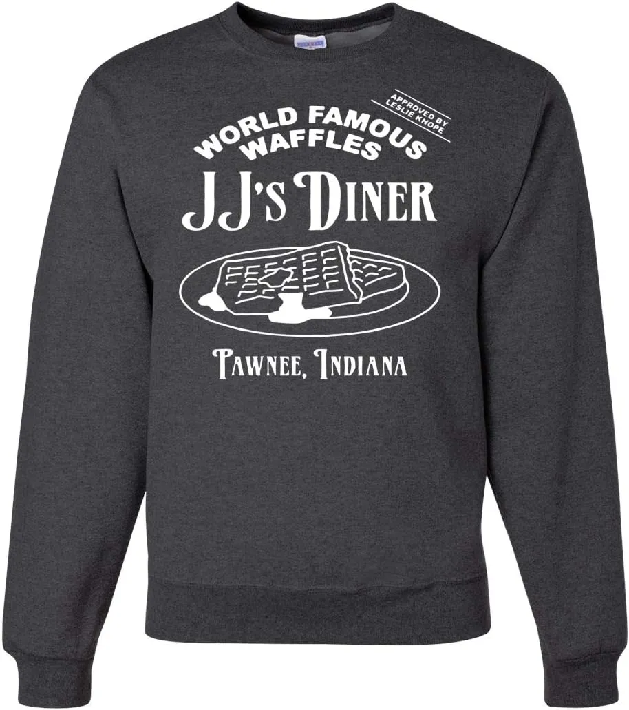 JJ's Diner Indiana World Famous Waffles by Leslie Pop Culture Unisex Crewneck Graphic Sweatshirt