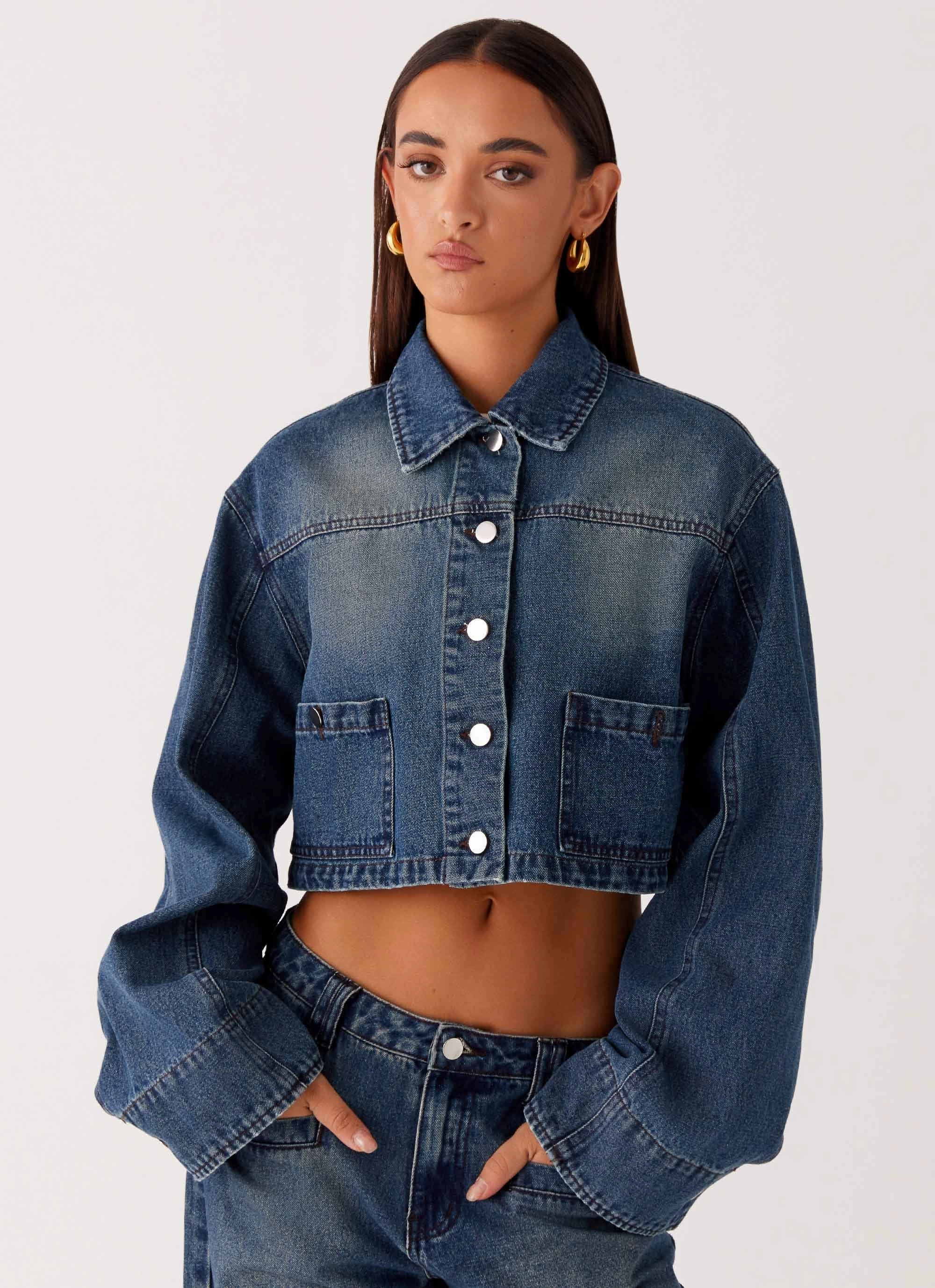 Joan Cropped Denim Jacket - Indigo Versatile Fit Layer