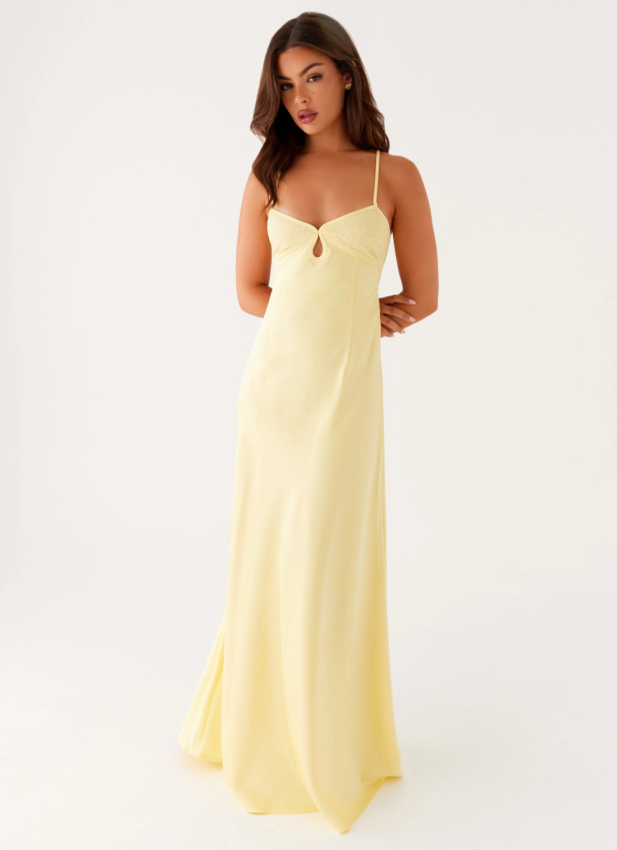 Feminine full-length gown Easy Comfort Look Joanie Maxi Dress - Yellow