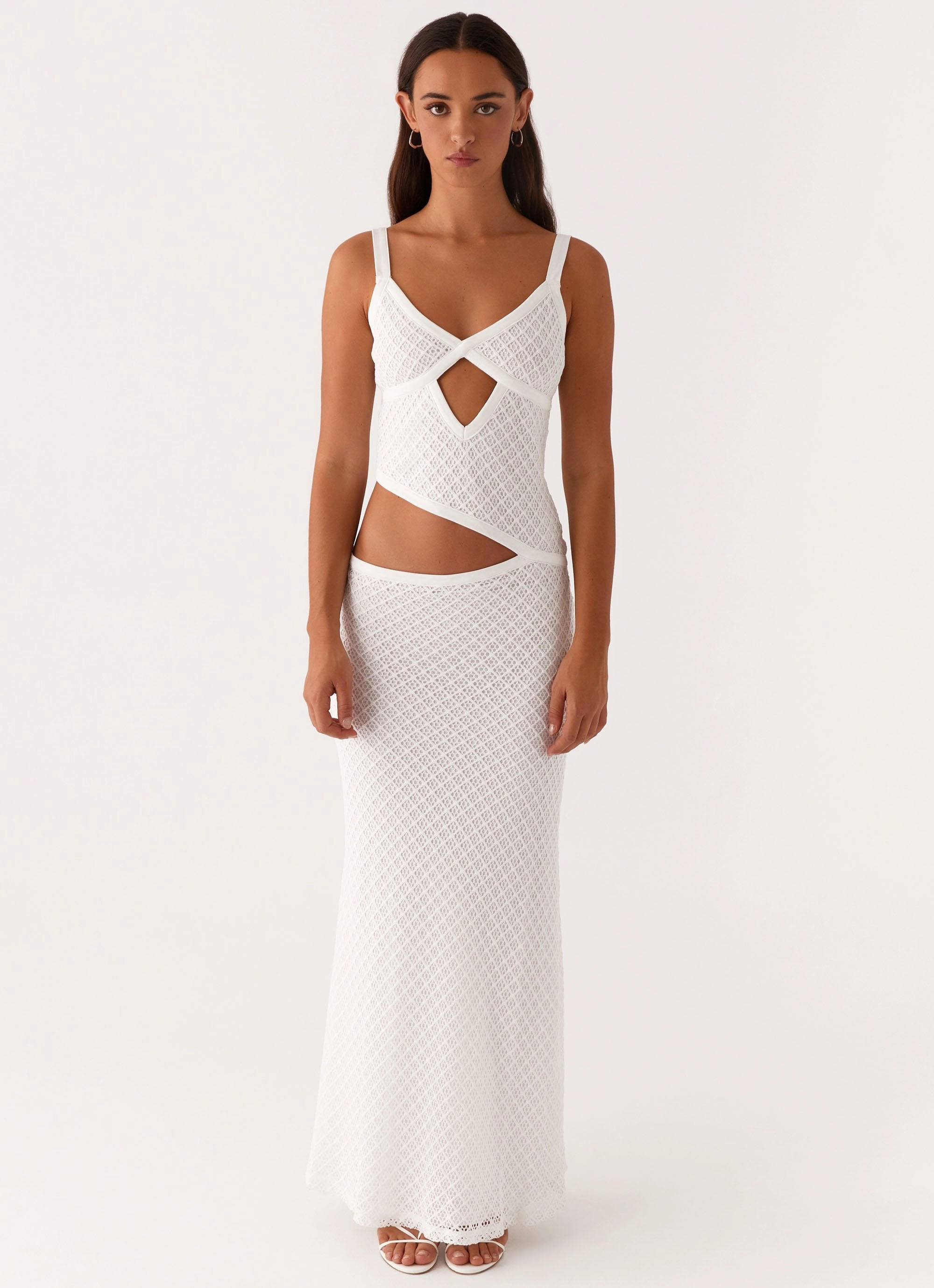Seamless-Look Jocelyn Maxi Dress - White Crochet