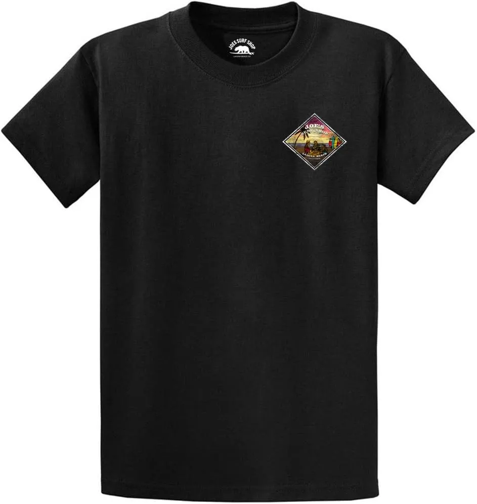 JOES SURF SHOP Men's 3 Bears On A Beach Logo Heavyweight Tees