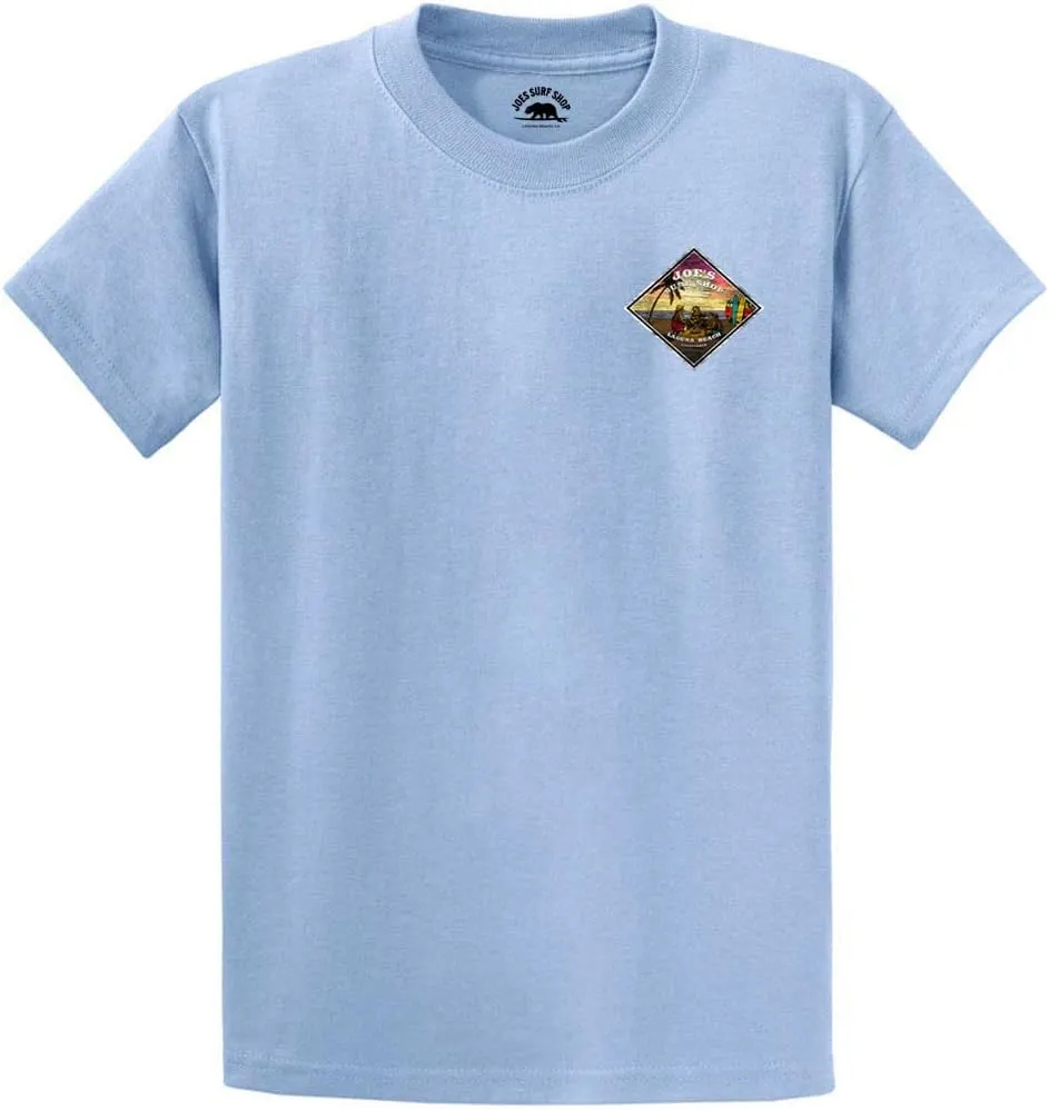 JOES SURF SHOP Men's 3 Bears On A Beach Logo Heavyweight Tees