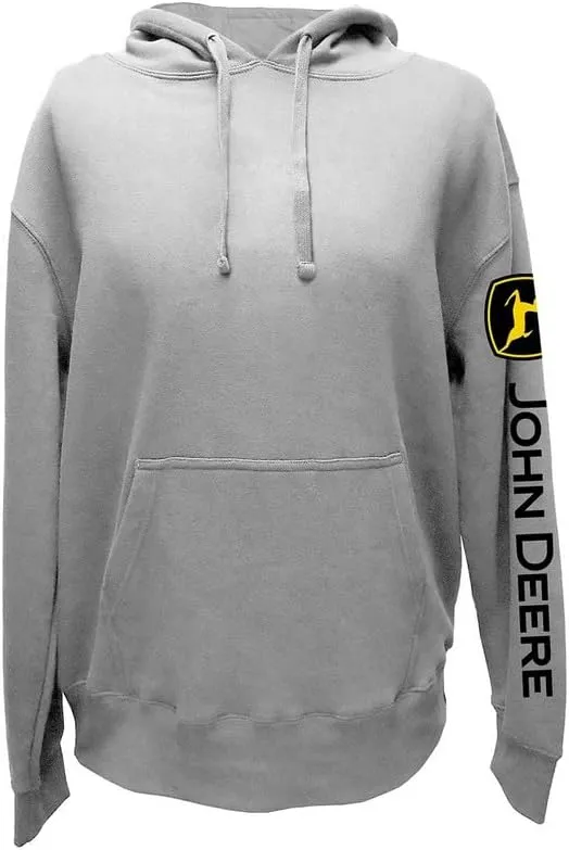 John Deere Solid Hoodie with Logo on Sleeve Black