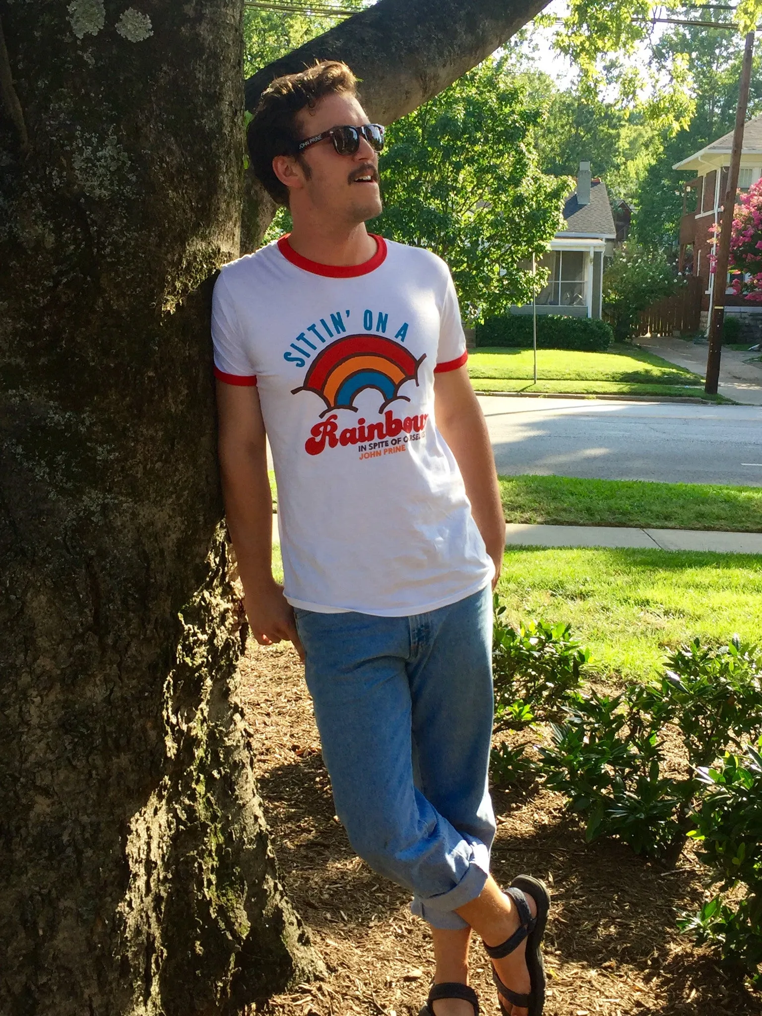 John Prine "Sittin' On A Rainbow" T-Shirt - OH BOY RECORDS