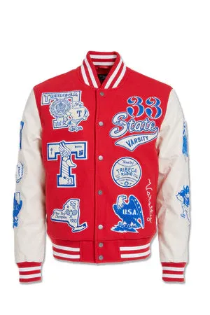 Jordan Craig 'All American' Varsity Jacket (Red) 91645