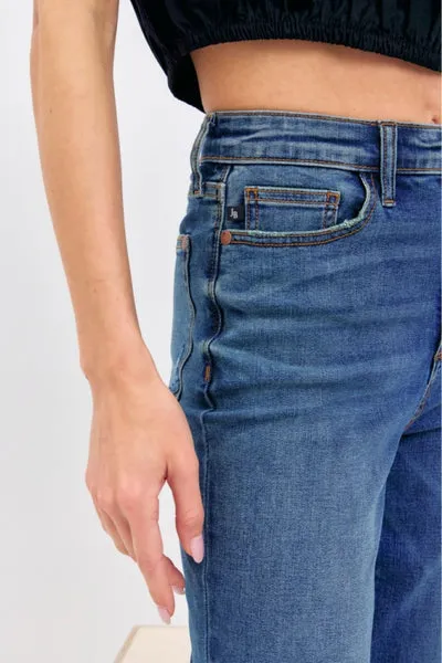 Judy Blue Dk Blue High Waist Straight Fit Denim 8601