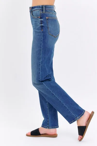 Judy Blue Dk Blue High Waist Straight Fit Denim 8601
