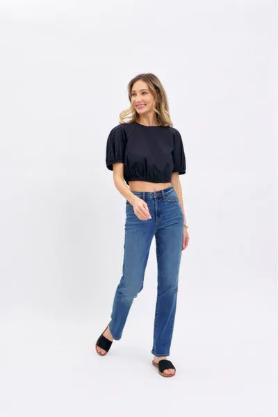 Judy Blue Dk Blue High Waist Straight Fit Denim 8601