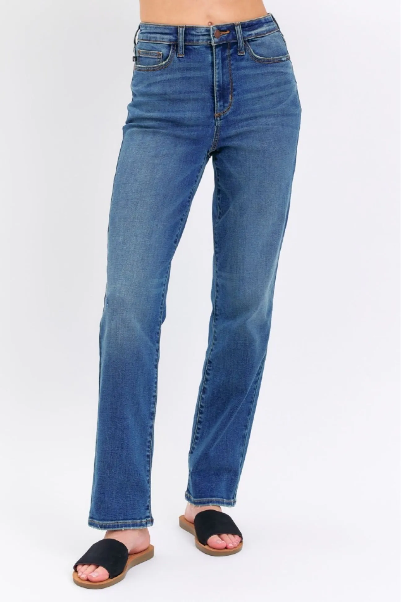 Judy Blue Dk Blue High Waist Straight Fit Denim 8601