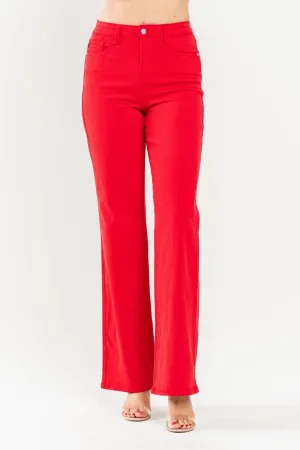 Judy blue High Waist Red Garment Dyed 90's Straight Jeans (reg and curvy)